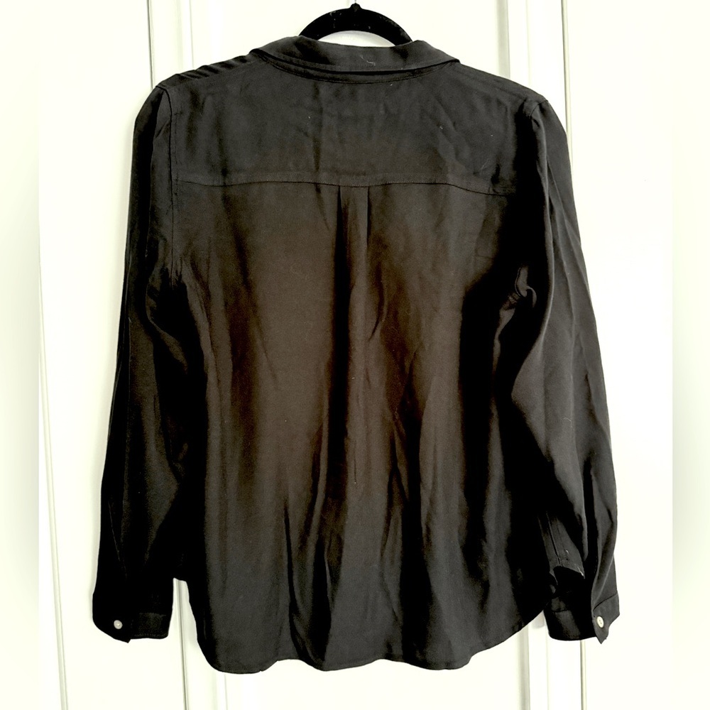 Marine Layer Women's BLACK lightweight Long Sleeves Button Down Shirt MEDIUM - Picture 4 of 6